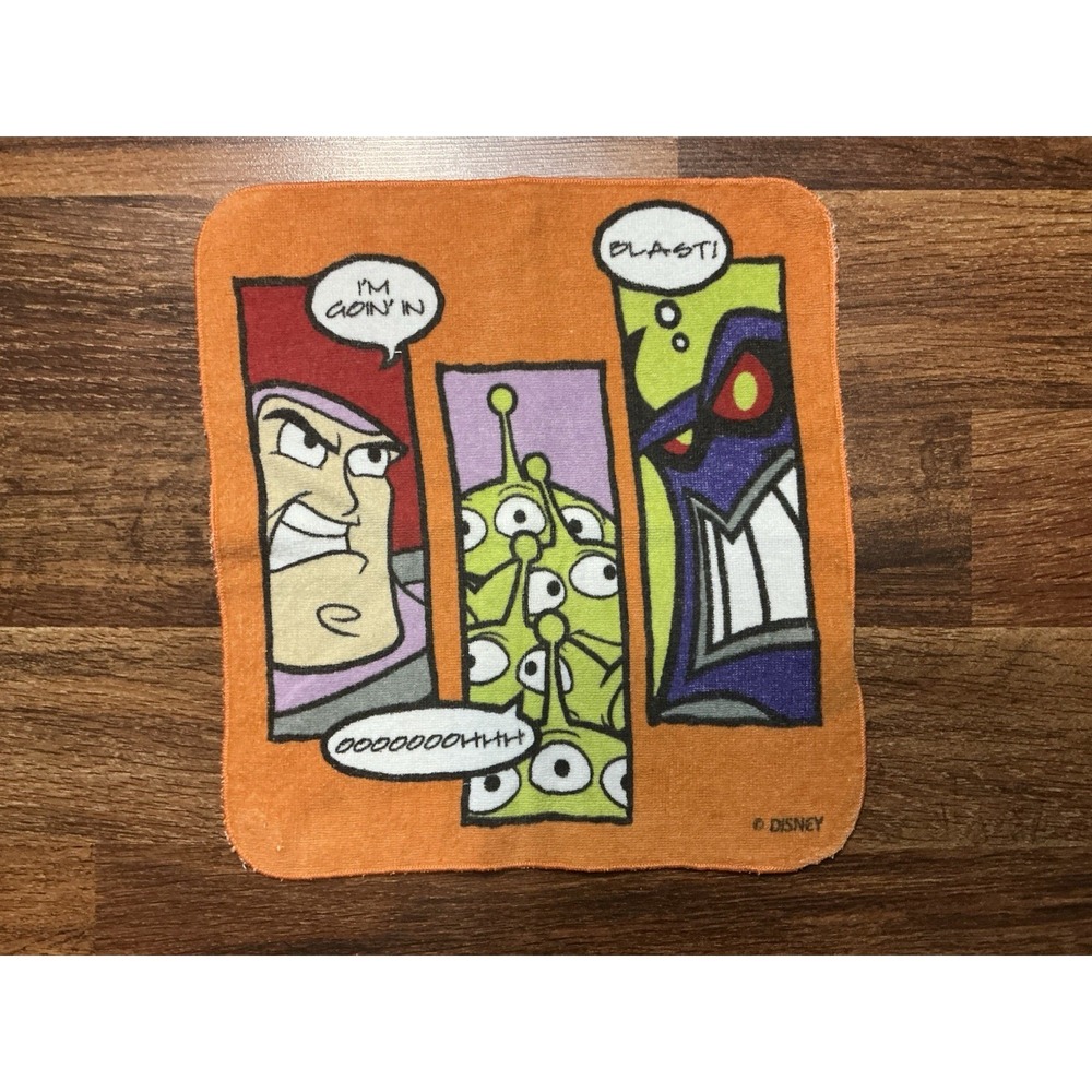 Disney TOY STORY Buzz Lightyear Zurg Little Green Men Washcloth 12 X 12